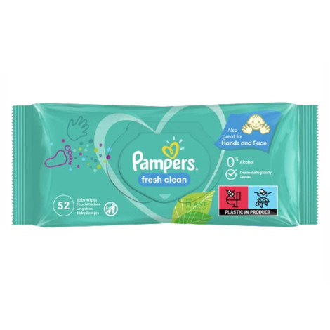 Pampers Fresh Clean Baby Wipes 52pcs