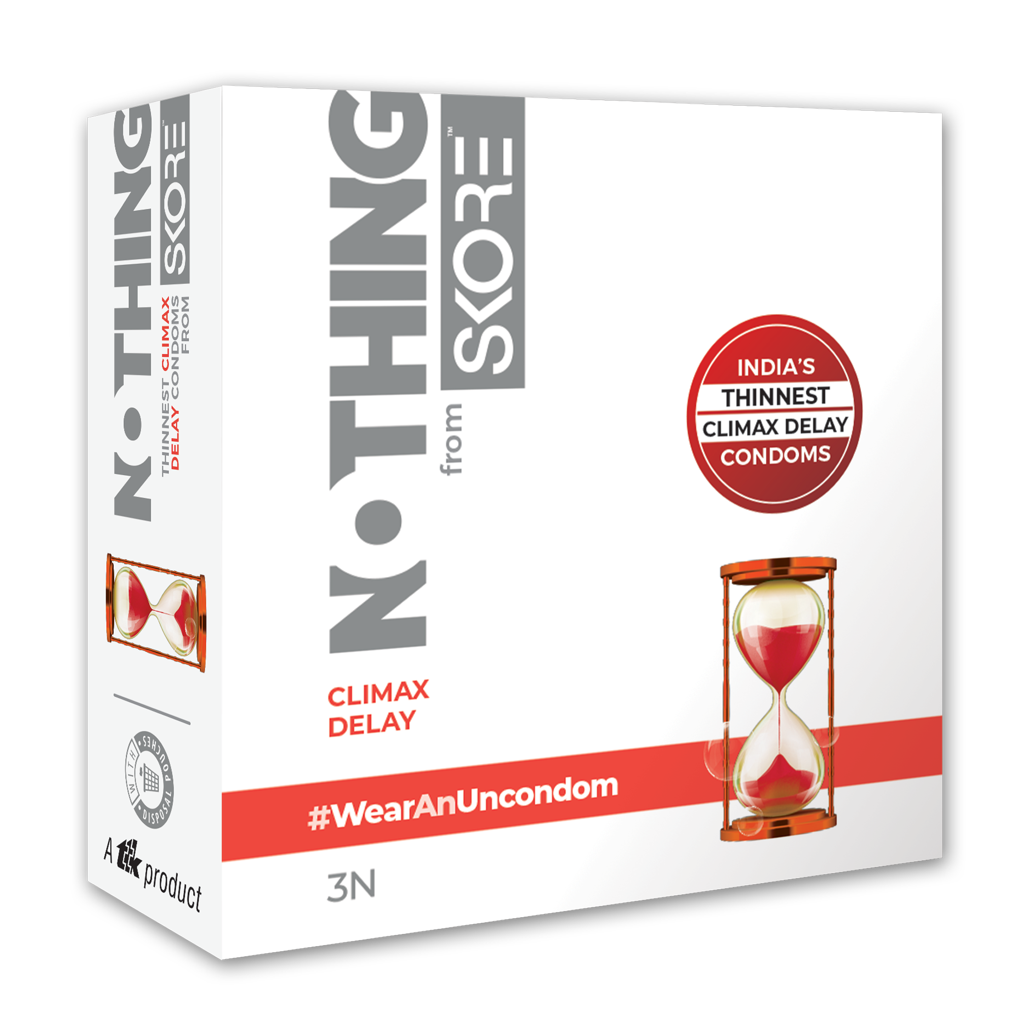 Skore Nothing Thinnest Climax Delay Condom 3pc