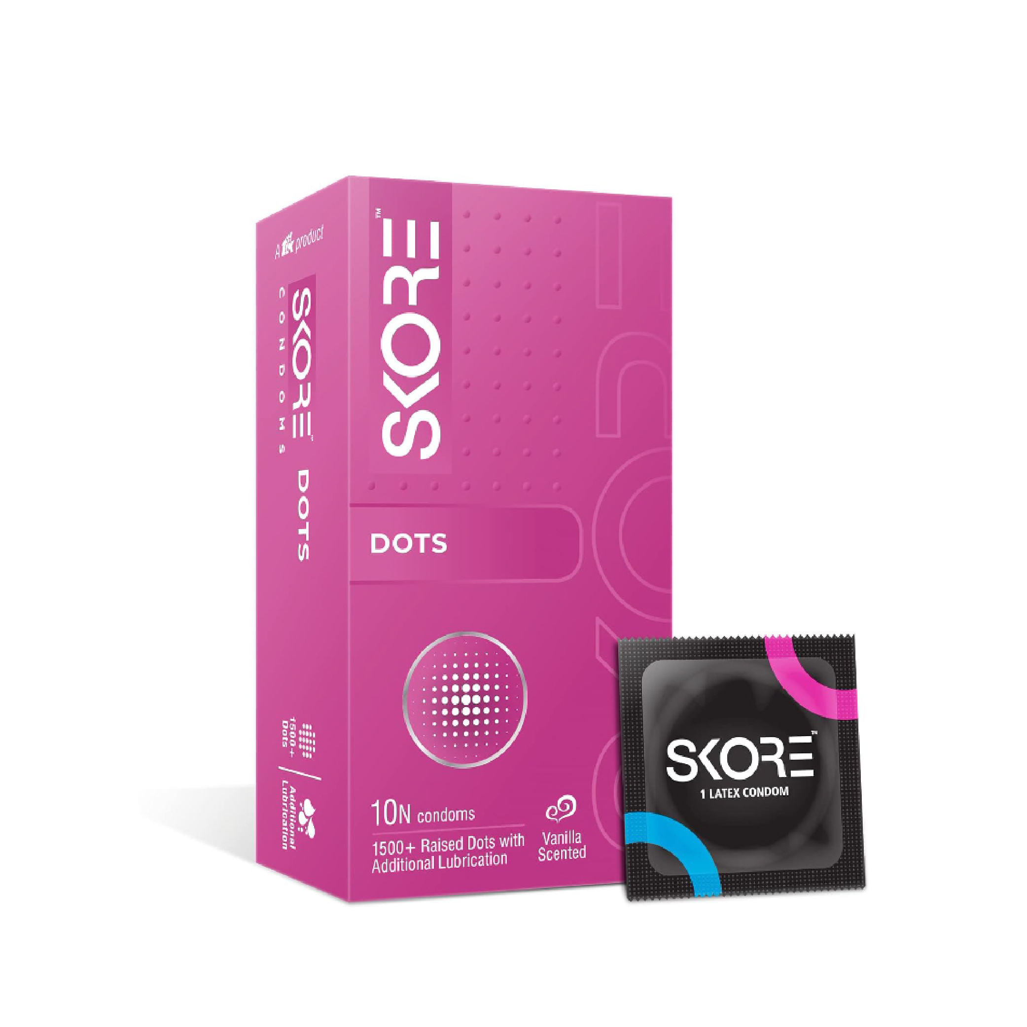 Skore Dots 1500+ Raised Dotted Condoms 10pc