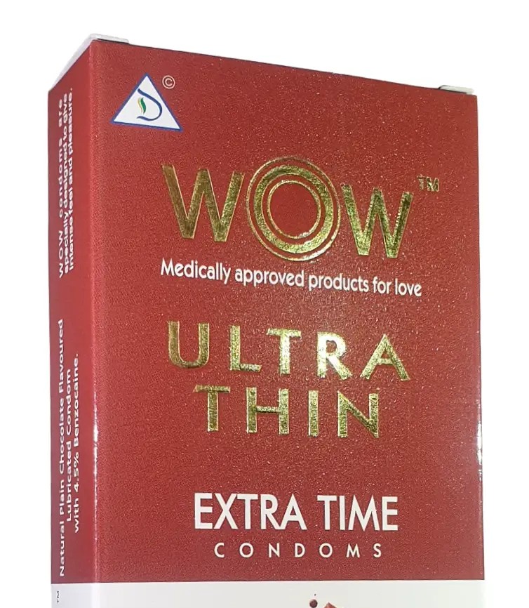 Wow Ultra Thin Extra Time Chocolate Condom 3pc