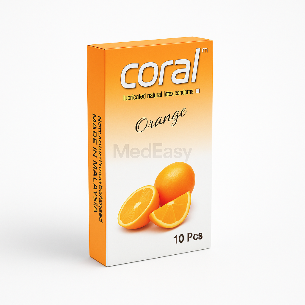 Coral Orange Flavor Premium Condoms 10's Pack