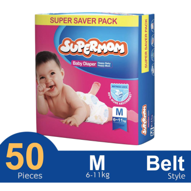 SuperMom Baby Diaper ( belt system) M (6-11 KG)