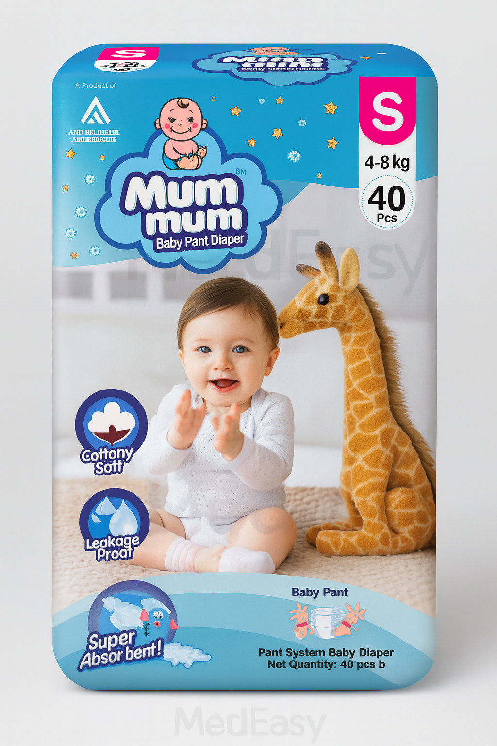 Mum Mum Baby Diaper Pant 4-8 kg S 40