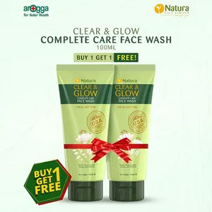 Buy 1 Natura Clear & Glow Face Wash 100ml Get 1 Free (1's Pack)